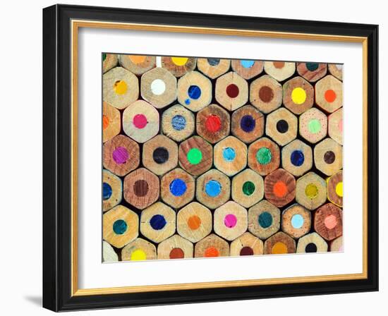 Colored Crayons Back Texture-Ovi M-Framed Photographic Print