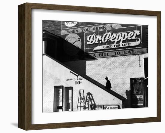 "Colored" Entrance of Movie House on Saturday Afternoon, Belzoni, Mississippi Delta-Marion Post Wolcott-Framed Photo