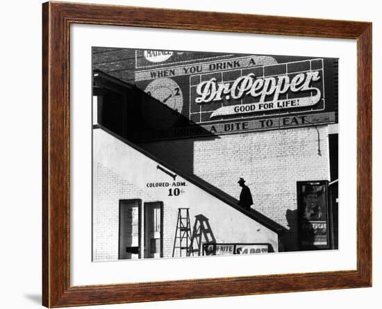 "Colored" Entrance of Movie House on Saturday Afternoon, Belzoni, Mississippi Delta-Marion Post Wolcott-Framed Photo