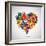 Colored Heart From Hand Print Icons-strejman-Framed Premium Giclee Print