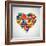 Colored Heart From Hand Print Icons-strejman-Framed Premium Giclee Print