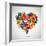 Colored Heart From Hand Print Icons-strejman-Framed Premium Giclee Print