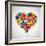 Colored Heart From Hand Print Icons-strejman-Framed Premium Giclee Print