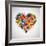 Colored Heart From Hand Print Icons-strejman-Framed Art Print