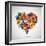 Colored Heart From Hand Print Icons-strejman-Framed Art Print