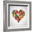 Colored Heart From Hand Print Icons-strejman-Framed Art Print