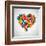 Colored Heart From Hand Print Icons-strejman-Framed Art Print