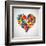 Colored Heart From Hand Print Icons-strejman-Framed Art Print