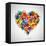 Colored Heart From Hand Print Icons-strejman-Framed Stretched Canvas