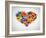 Colored Heart From Hand Print Icons-strejman-Framed Art Print