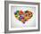 Colored Heart From Hand Print Icons-strejman-Framed Art Print