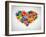 Colored Heart From Hand Print Icons-strejman-Framed Art Print