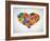 Colored Heart From Hand Print Icons-strejman-Framed Art Print