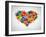 Colored Heart From Hand Print Icons-strejman-Framed Art Print