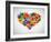 Colored Heart From Hand Print Icons-strejman-Framed Art Print