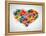 Colored Heart From Hand Print Icons-strejman-Framed Stretched Canvas