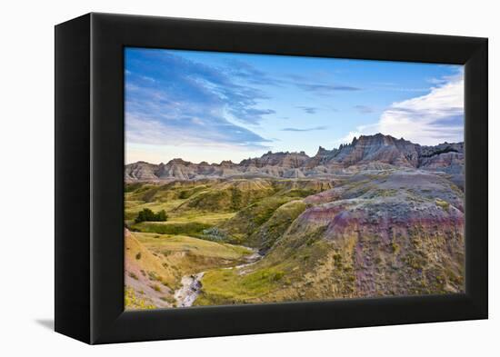 Colored Hills And Valleys, Badlands Loop Trail, Badlands National Park, South Dakota, Usa-Michel Hersen-Framed Premier Image Canvas