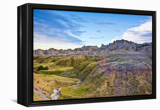 Colored Hills And Valleys, Badlands Loop Trail, Badlands National Park, South Dakota, Usa-Michel Hersen-Framed Premier Image Canvas