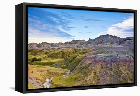 Colored Hills And Valleys, Badlands Loop Trail, Badlands National Park, South Dakota, Usa-Michel Hersen-Framed Premier Image Canvas