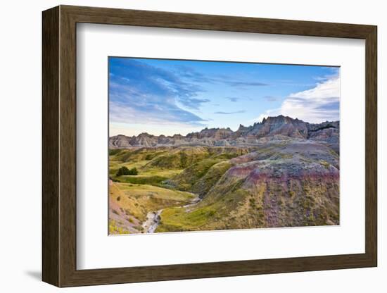 Colored Hills And Valleys, Badlands Loop Trail, Badlands National Park, South Dakota, Usa-Michel Hersen-Framed Photographic Print