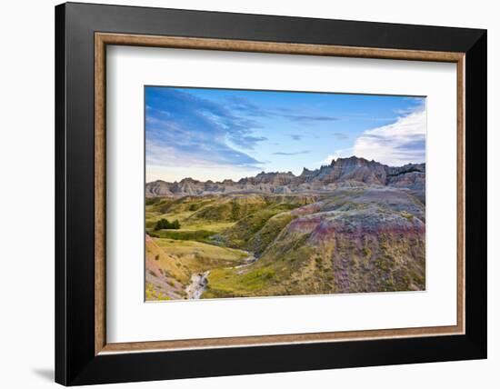 Colored Hills And Valleys, Badlands Loop Trail, Badlands National Park, South Dakota, Usa-Michel Hersen-Framed Photographic Print