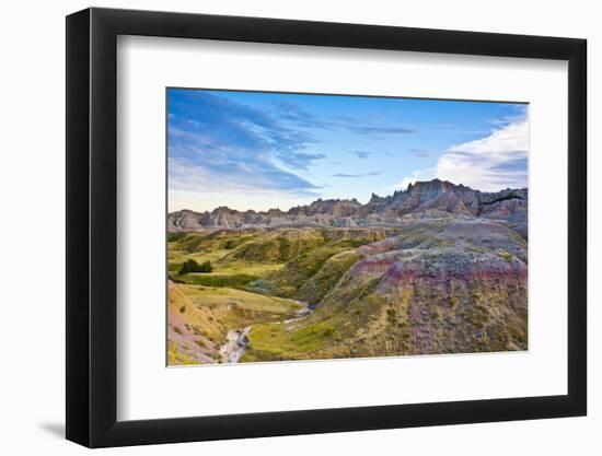 Colored Hills And Valleys, Badlands Loop Trail, Badlands National Park, South Dakota, Usa-Michel Hersen-Framed Photographic Print