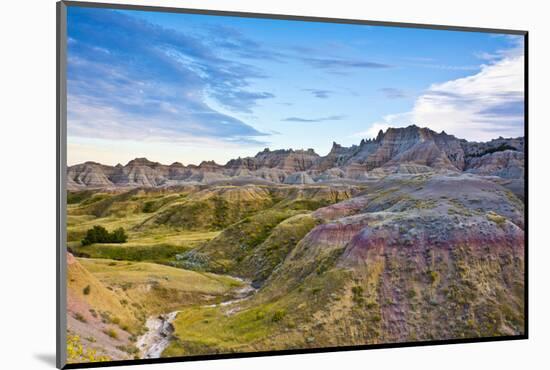 Colored Hills And Valleys, Badlands Loop Trail, Badlands National Park, South Dakota, Usa-Michel Hersen-Mounted Photographic Print