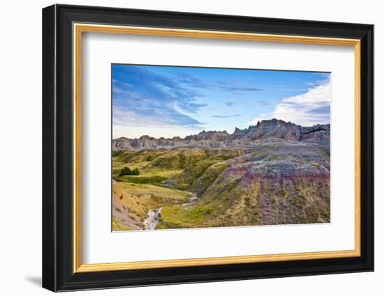 Colored Hills And Valleys, Badlands Loop Trail, Badlands National Park, South Dakota, Usa-Michel Hersen-Framed Photographic Print