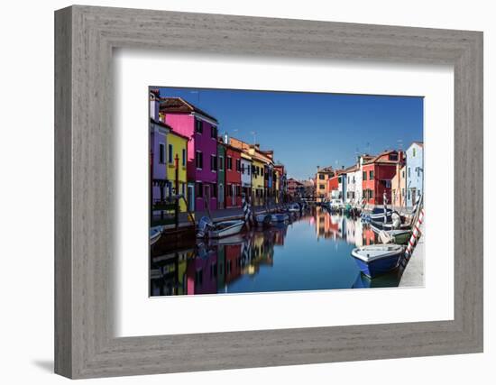 Colored Houses on the Island of Burano, Venice, UNESCO World Heritage Site, Veneto, Italy, Europe-Karen Deakin-Framed Photographic Print