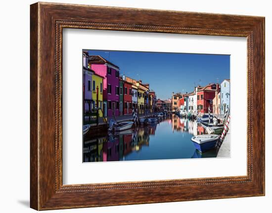 Colored Houses on the Island of Burano, Venice, UNESCO World Heritage Site, Veneto, Italy, Europe-Karen Deakin-Framed Photographic Print