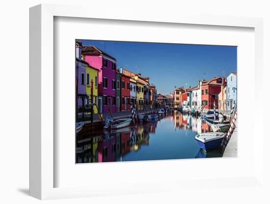 Colored Houses on the Island of Burano, Venice, UNESCO World Heritage Site, Veneto, Italy, Europe-Karen Deakin-Framed Photographic Print