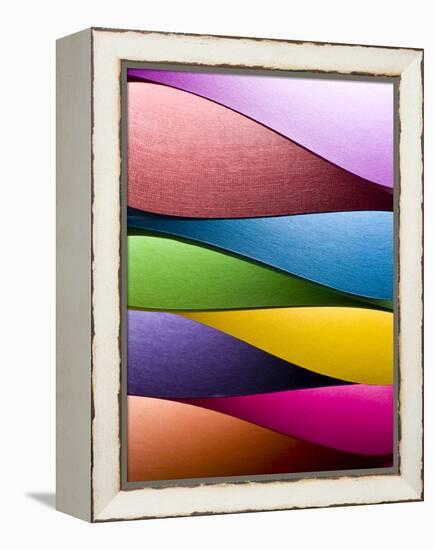 Colored Paper Background Stacked in Wedges-Steve Collender-Framed Premier Image Canvas