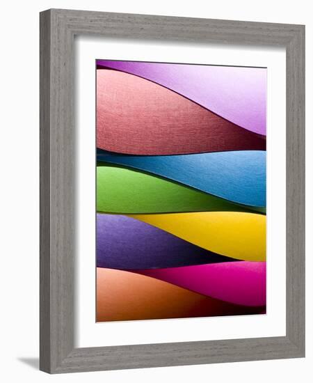 Colored Paper Background Stacked in Wedges-Steve Collender-Framed Photographic Print