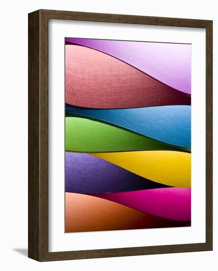 Colored Paper Background Stacked in Wedges-Steve Collender-Framed Photographic Print