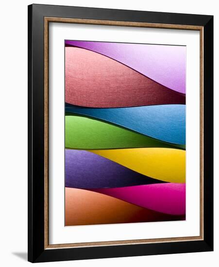 Colored Paper Background Stacked in Wedges-Steve Collender-Framed Photographic Print