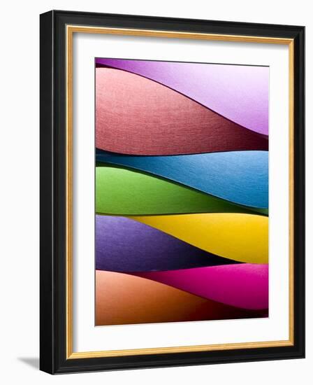 Colored Paper Background Stacked in Wedges-Steve Collender-Framed Photographic Print