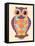 Colored Patchwork Owl-nad_o-Framed Stretched Canvas