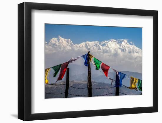 Colored Prayer Flags Flutter in Front of the Majestic Kanchenjunga-Roberto Moiola-Framed Photographic Print