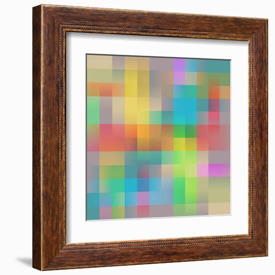 Colored Squares Background-null-Framed Art Print