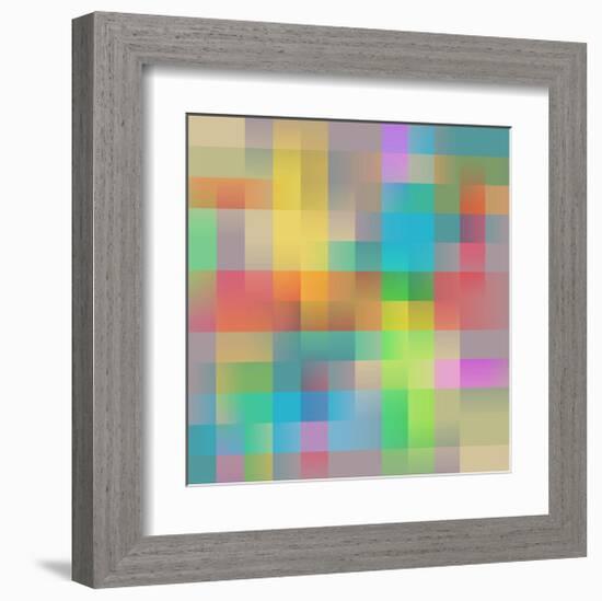 Colored Squares Background-null-Framed Art Print