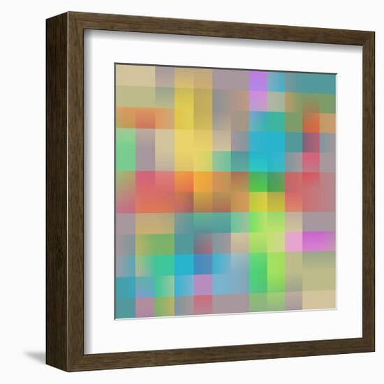 Colored Squares Background-null-Framed Art Print