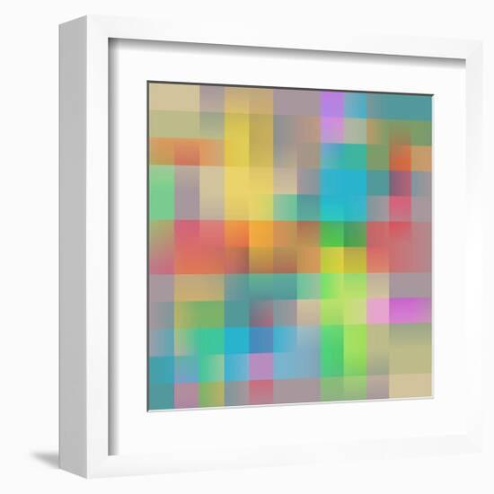 Colored Squares Background-null-Framed Art Print