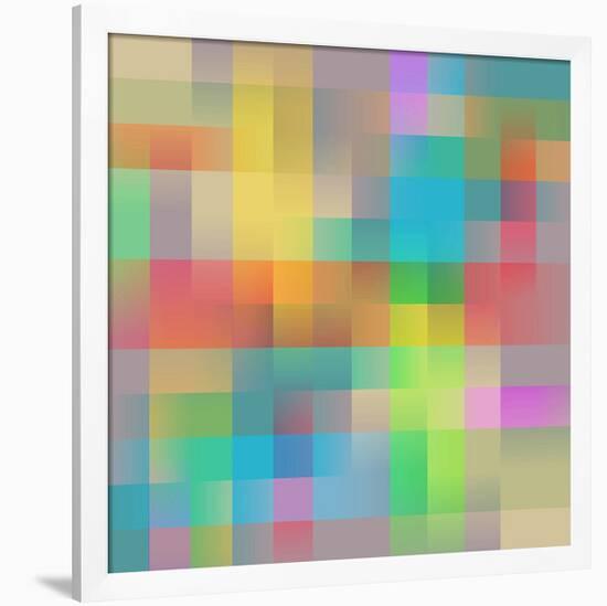 Colored Squares Background-null-Framed Art Print