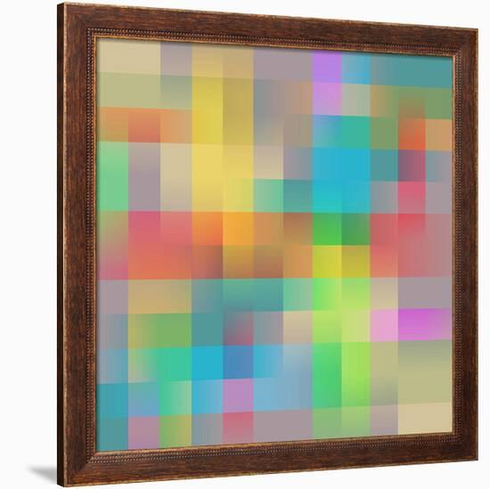 Colored Squares Background-null-Framed Art Print