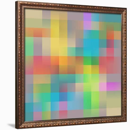 Colored Squares Background-null-Framed Art Print