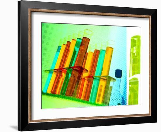 Colored Test Tubes-null-Framed Photographic Print