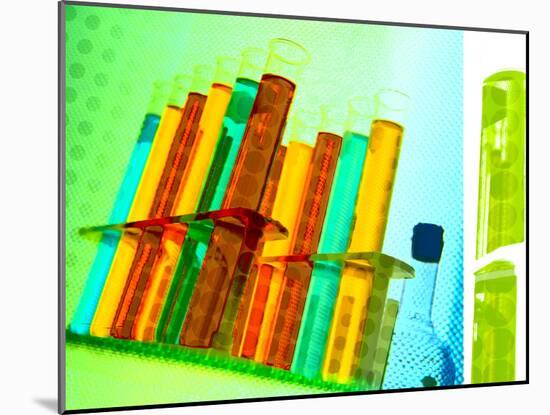 Colored Test Tubes-null-Mounted Photographic Print