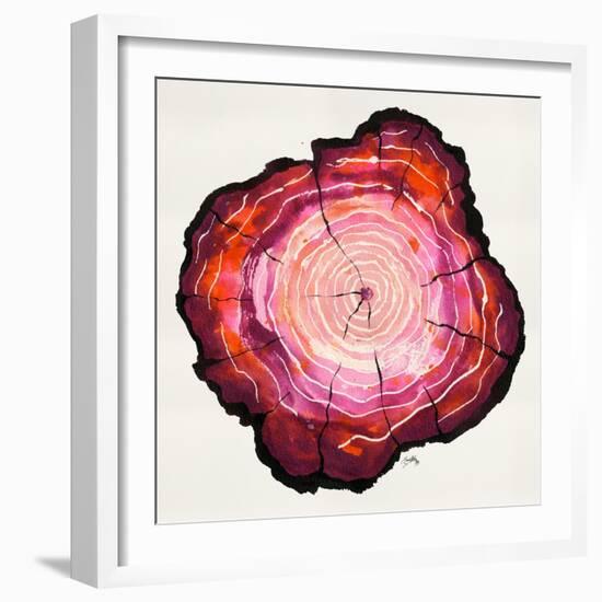 Colored Tree Trunk II-Elizabeth Medley-Framed Art Print