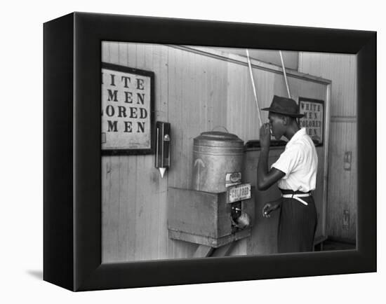 "Colored" Water Cooler in Streetcar Terminal, Oklahoma City, Oklahoma-Russell Lee-Framed Stretched Canvas