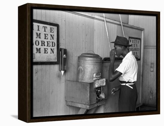 "Colored" Water Cooler in Streetcar Terminal, Oklahoma City, Oklahoma-Russell Lee-Framed Stretched Canvas